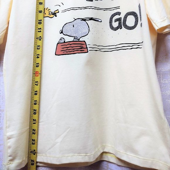Peanuts Snoopy ONE SIZE Light Yellow Rhinestone Short Sleeve Tshirt - Picture 7 of 8
